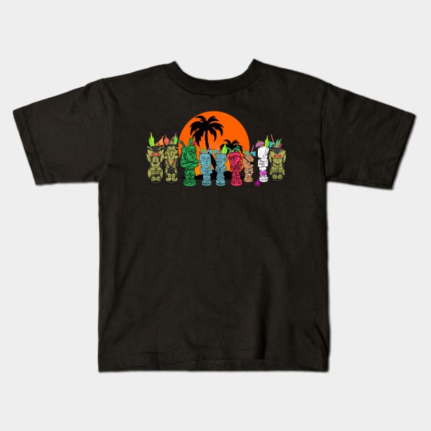 Venture bros Tiki cast Kids T-Shirt by Undeadredneck
